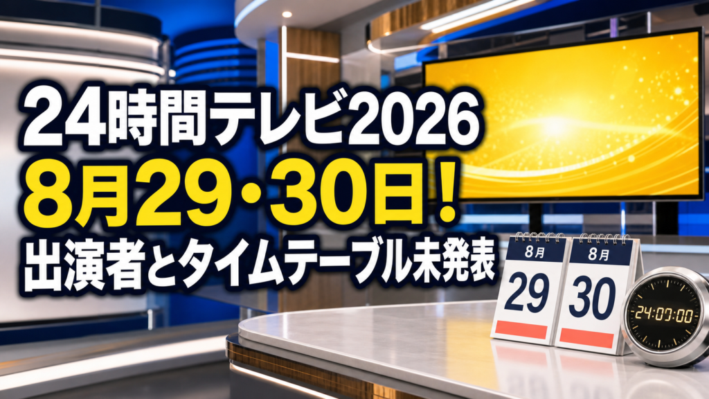 24時間テレビ2026の放送日・出演者・タイムテーブル未発表を伝えるアイキャッチ