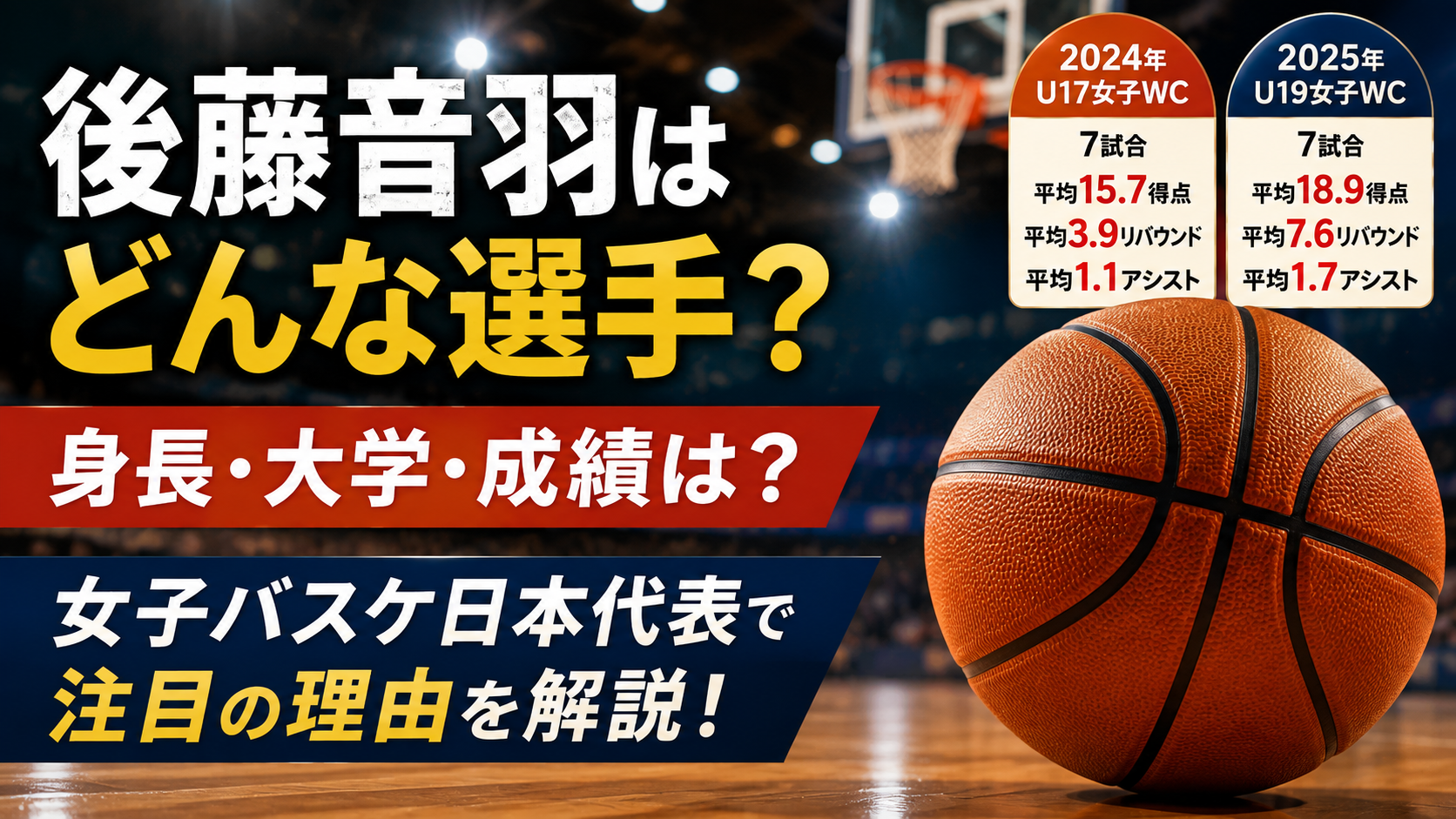 後藤音羽はどんな選手か、身長・大学・U17とU19女子ワールドカップの成績、日本代表で注目される理由を紹介するアイキャッチ画像